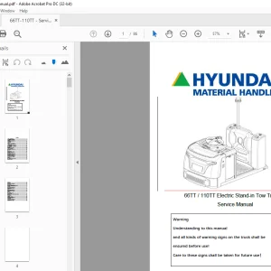 Hyundai Forklift 66TT - 110TT Electric Stand-in Tow Traction Material Handling Service Manual