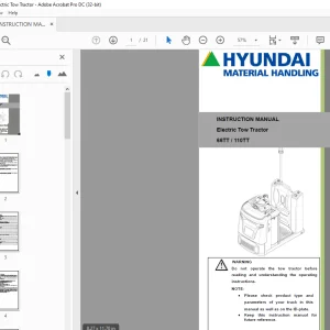 Hyundai Forklift 66TT 110TT Electric Tow Tractor INSTRUCTION MANUAL