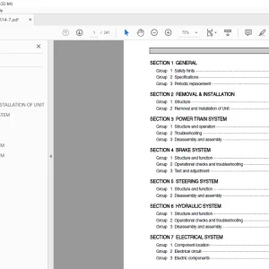Hyundai Forklift HBR14/15/18/20/25-7 Service Manual - PDF