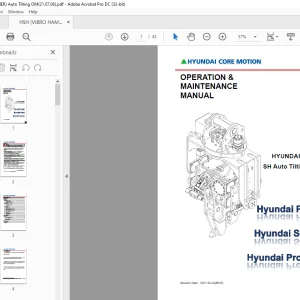 Hyundai HSH (VIBRO HAMMER) Auto Tilting Series OPERATION & MAINTENANCE MANUAL