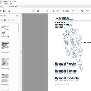 Hyundai HSR OPERATING & MAINTENANCE MANUAL - PDF DOWNLOAD