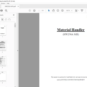 Hyundai (HW250A MH) Material Handler Operation Manual  - PDF DOWNLOAD