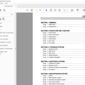Hyundai HX225SL Service Manual  - PDF DOWNLOAD