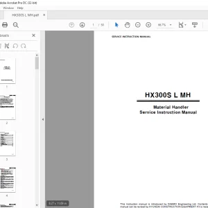 Hyundai HX300S L MH Material Handler Service Instruction Manual - PDF DOWNLOAD
