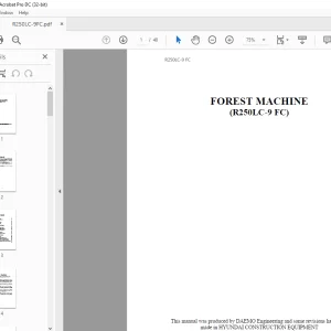 Hyundai (R250LC-9 FC) FOREST MACHINE Operator Manual - PDF DOWNLOAD
