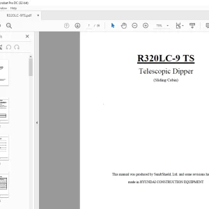 Hyundai R320LC-9 TS Telescopic Dipper Crawler Excavator Operator's Manual 2023