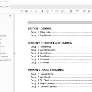 Hyundai RD210 Crawler Excavator (India) Service Manual 2023