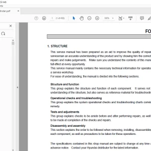 Hyundai Wheel Loader HL740TM-3 Service Manual -  PDF DOWNLOAD