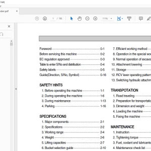 Hyundai Wheeled Excavator R170W-7 Operator Manual  - PDF DOWNLOAD