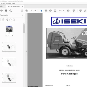ISEKI Collectors SBC 500 GSHW & SBC 500 GSLW Parts Manual - PDF DOWNLOAD