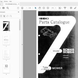 ISEKI Mower SCM48 SCM54 Parts Manual - PDF DOWNLOAD