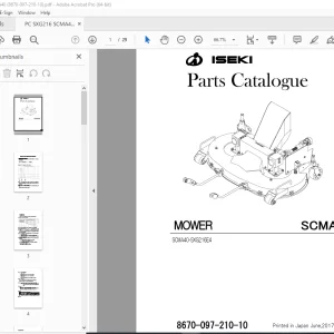 ISEKI Mower SCMA40 Parts Manual 8670-097-210-10 - PDF DOWNLOAD