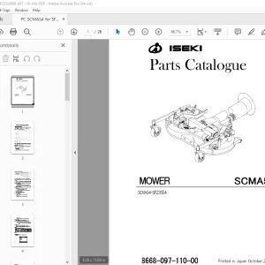ISEKI Mower SCMA54-SF235E4 Parts Manual 8668-097-110-00 - PDF DOWNLOAD