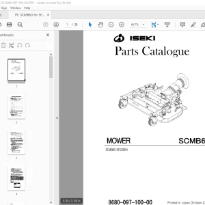 ISEKI Mower SCMB60 Parts Manual 8680-097-100-00 - PDF DOWNLOAD