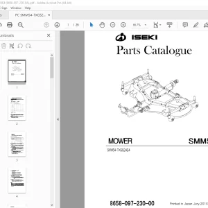 ISEKI Mower SMM54 Parts Manual 8658-097-230-00 - PDF DOWNLOAD