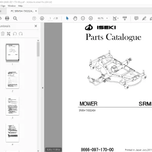 ISEKI Mower SRM54 Parts Manual 8666-097-170-00 - PDF DOWNLOAD