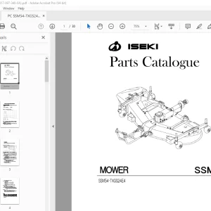 ISEKI Mower SSM54 Parts Manual 8657-097-340-00 - PDF DOWNLOAD