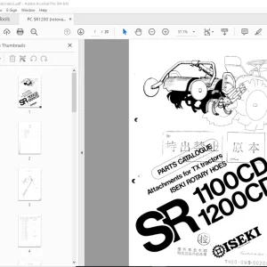 ISEKI Rotary Hoes SR 1100CD SR 1200CD TX Tractor Parts Manual PDF