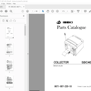 ISEKI SBC402X Collector Parts Manual 8671-097-220-10 - PDF DOWNLOAD