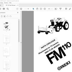 ISEKI TX Tractor FM110 Flail Mower Parts Manual - PDF DOWNLOAD