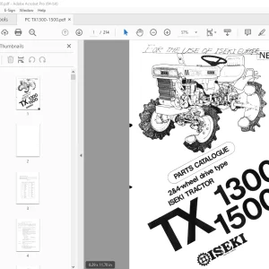 ISEKI TX1300 TX1500 Tractor 2&4-Wheel Drive Type Parts Manual - PDF DOWNLOAD