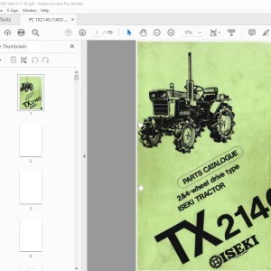 ISEKI TX2140 Tractor 2&4-Wheel Drive Type Parts Manual - PDF DOWNLOAD