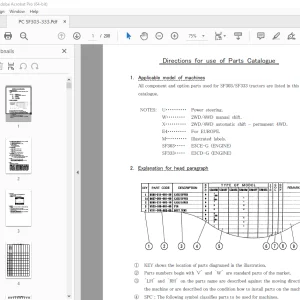 ISEKI Tractor SF303 SF333 Parts Manual - PDF DOWNLOAD