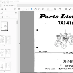 ISEKI Tractor TX1410 Parts Manual  - PDF DOWNLOAD
