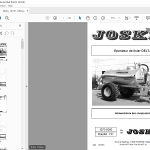 Joskin Epandeur de lisier DELTA 10751/060 Manuel des pièces détachées
