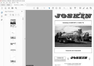 Joskin Güllefass KOMFORT 2 12000 TS Ersatzteilhandbuch - PDF