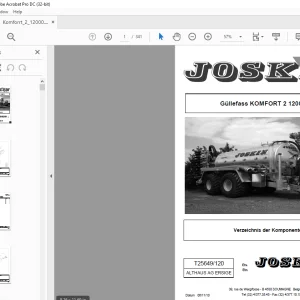 Joskin Güllefass KOMFORT 2 12000 TS Ersatzteilhandbuch - PDF