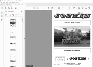 Joskin Injecteur WIDE-ACTION 4595 /24 Manuel des pièces détachées