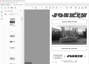 Joskin Injecteur WIDE-ACTION 4595/24 Manuel des pièces détachées