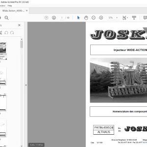 Joskin Injecteur WIDE-ACTION 4595/24 Manuel des pièces détachées