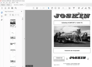 Joskin KOMFORT 2 12000 TS Ersatzteilhandbuch - PDF DOWNLOAD