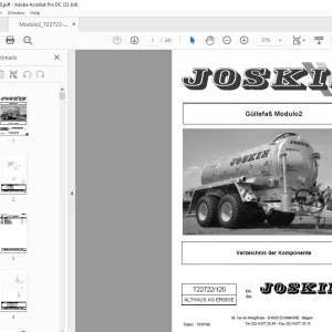 Joskin Modulo2 T22722/120 manuel des pièces détachées  - PDF