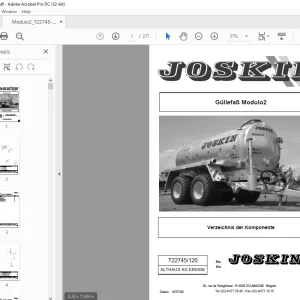 Joskin Modulo2 T22722/120 manuel des pièces détachées - PDF
