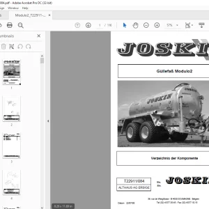 Joskin Modulo2 T22911/084 manuel des pièces détachées - PDF