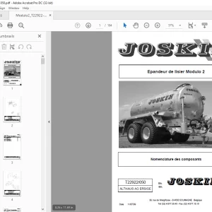 Joskin Modulo2 T22922/050 manuel des pièces détachées PDF