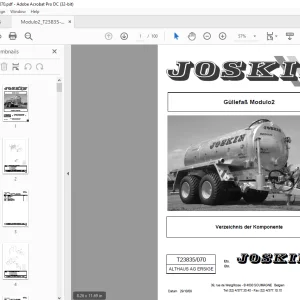 Joskin Modulo2 T23835/070 Ersatzteilhandbuch -  PDF DOWNLOAD