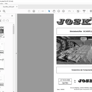 Ersatzteilhandbuch Joskin SCARIFLEX 600 PDF Download (German)