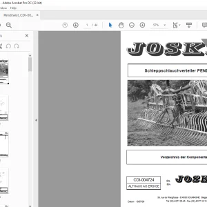 Joskin Schleppschlauchverteiler PENDITWIST CDI-004724 MANUEL DES PIÈCES