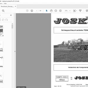 Joskin Schleppschlauchverteiler PENDITWIST RAMPE-4395/3 Ersatzteilhandbuch