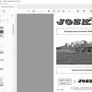 Joskin Schleppschlauchverteiler PENDITWIST RAMPE-2907/3 Manuel des pièces détachées