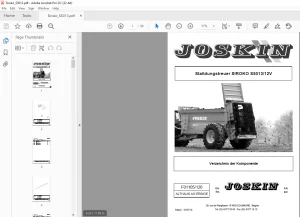 Joskin Stalldungstreuer SIROKO S5013/12V Ersatzteilhandbuch PDF