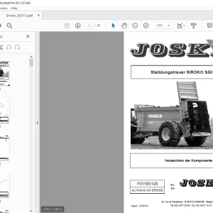 Joskin Stalldungstreuer SIROKO S5013/12V Ersatzteilhandbuch PDF