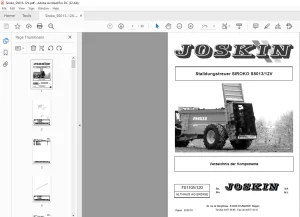 Joskin Stalldungstreuer SIROKO S501312V Ersatzteilhandbuch