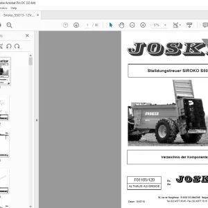 Joskin Stalldungstreuer SIROKO S501312V Ersatzteilhandbuch