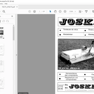 Joskin TR275 ATR275 Ersatzteilhandbuch - PDF DOWNLOAD