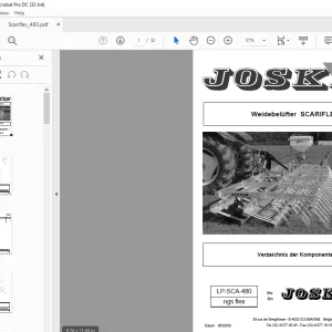 Joskin Weidebelüfter SCARIFLEX 480 Ersatzteilhandbuch - PDF